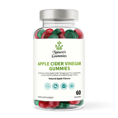 Bottle of Nature's Gummies Apple Cider Vinegar Gummies on a white background